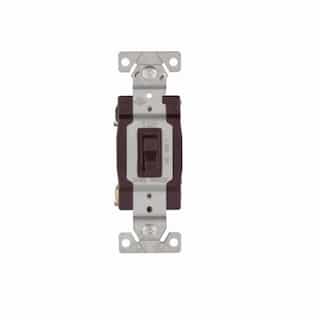 Eaton Wiring 15 Amp Framed Toggle Switch, 4-Way, #14 to 10 AWG, 120V, Brown