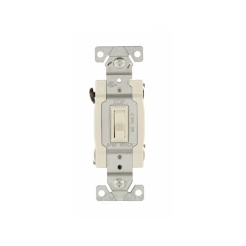 Eaton Wiring 15 Amp Framed Toggle Switch, 4-Way, #14 to 10 AWG, 120V, Light Almond