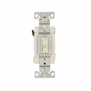 Eaton Wiring 15 Amp Toggle Switch, 4-Way, Ground, 14-10 AWG, 120V, Light Almond