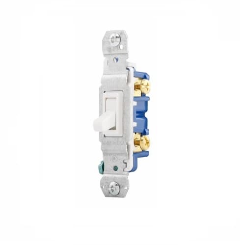 Eaton Wiring 15 Amp Toggle Switch, Single-Pole, White 