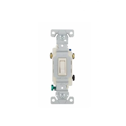 Eaton Wiring 15 Amp Toggle Switch, Single-Pole, 120V, #14-10 AWG, Light Almond
