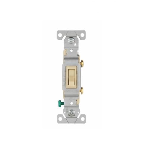 Eaton Wiring 15 Amp Toggle Switch, Single-Pole, 120V, #14-10 AWG, Ivory