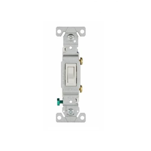Eaton Wiring 15 Amp Toggle Switch, Single-Pole, 120V, #14-10 AWG, White