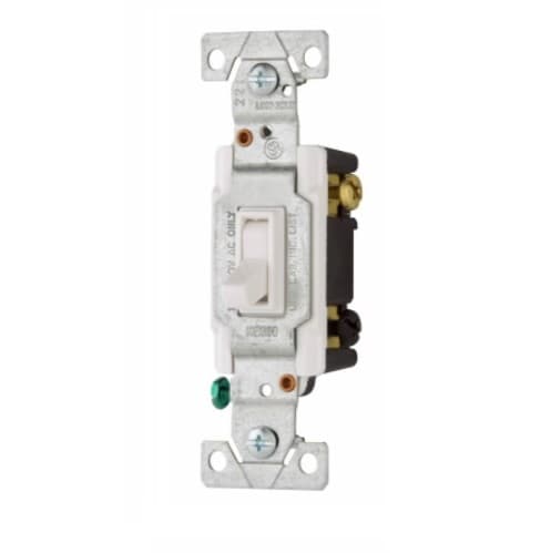 Eaton Wiring 15 Amp 3-Way Toggle Switch, White