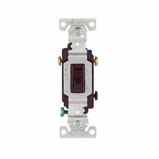 Eaton Wiring 15 Amp Toggle Switch, 3-Way, Ground, 14-10 AWG, 120V, Brown, Bulk