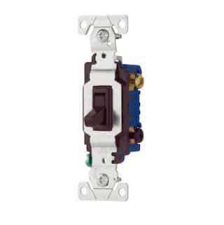 15 Amp 3-Way Toggle Switch, Brown