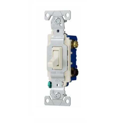 Eaton Wiring 15 Amp 3-Way Toggle Switch, Light Almond