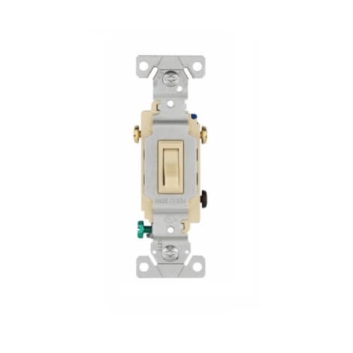 Eaton Wiring 15 Amp Toggle Switch, 3-Way, 120V, #14-10 AWG, Ivory