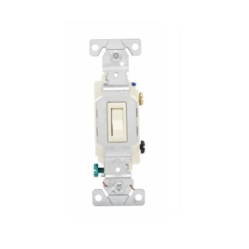 Eaton Wiring 15 Amp Framed Toggle Switch, Auto-Ground, 3-Way, #14-10 AWG, 120V, Almond