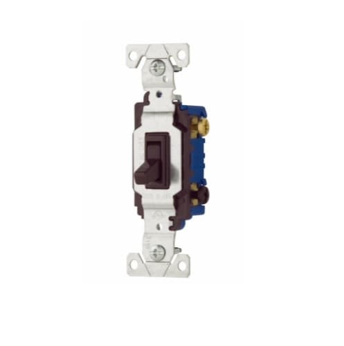 Eaton Wiring 15 Amp 3-Way Toggle Switch, Residential, Brown