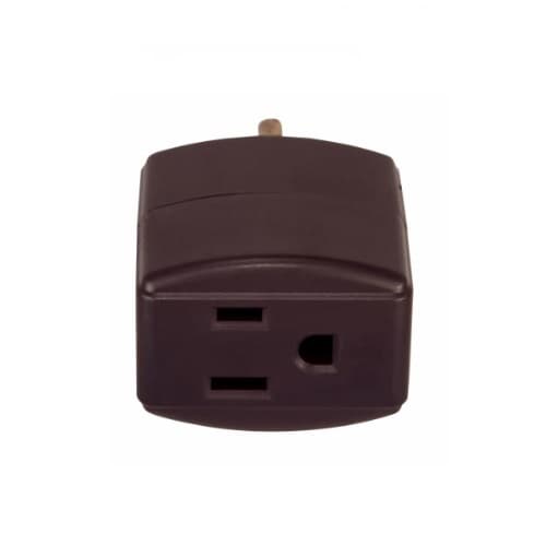 Eaton Wiring 15 Amp Cube Tap, Three Outlet, 125V, Brown