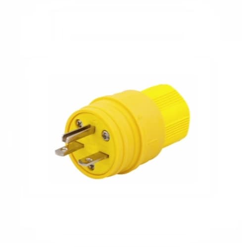 15 Amp Watertight Plug, NEMA 6-15P, Yellow