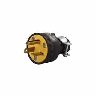 Eaton Wiring 20 Amp Rubber Plug, Thermoplastic, 250V, Black