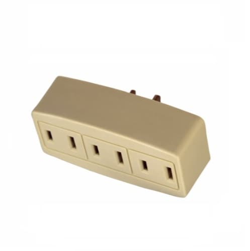 Eaton Wiring 15 Amp Cube Tap, Three Outlet, Ivory