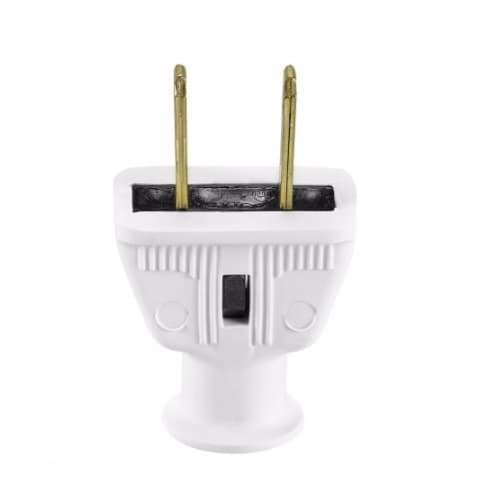 15 Amp Rubber Plug, NEMA 1-15P, White