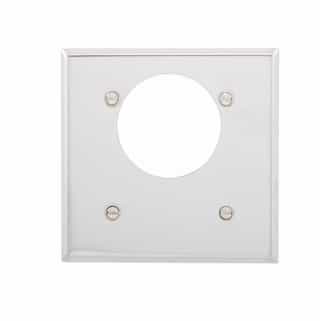 2-Gang Wall Plate, 2.15" Off Center Hole, White