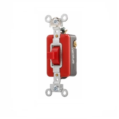 Eaton Wiring 20 Amp Toggle Switch, Single-Pole, Red