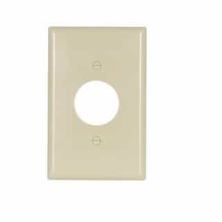 Eaton Wiring Mid-Size Single Receptacle Thermoset Wallplate, Ivory
