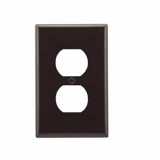 Eaton Wiring Mid-Size Duplex Receptacle Thermoset Wallplate, Brown