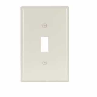 Eaton Wiring 1-Gang Thermoset Mid-Size Toggle Switch Wallplate, Light Almond