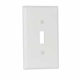 Eaton Wiring 1-Gang Thermoset Toggle Switch Wallplate, Mid-Size, White