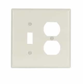 Eaton Wiring 2-Gang Mid-Size Combination Wallplate, Almond
