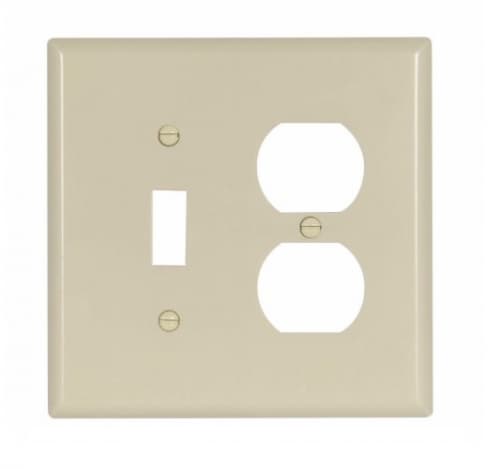 Eaton Wiring 2-Gang Mid-Size Combination Wallplate, Ivory
