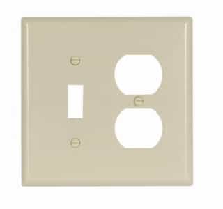 Eaton Wiring 2-Gang Mid-Size Combination Wallplate, Ivory