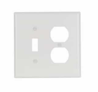 Eaton Wiring 2-Gang Mid-Size Combination Wallplate, White