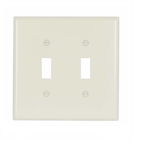 Eaton Wiring 2-Gang Mid-Switch Toggle Switch Wallplate, Almond
