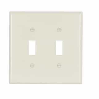 Eaton Wiring 2-Gang Mid-Switch Toggle Switch Wallplate, Almond