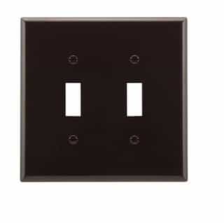 Eaton Wiring 2-Gang Mid-Switch Toggle Switch Wallplate, Brown