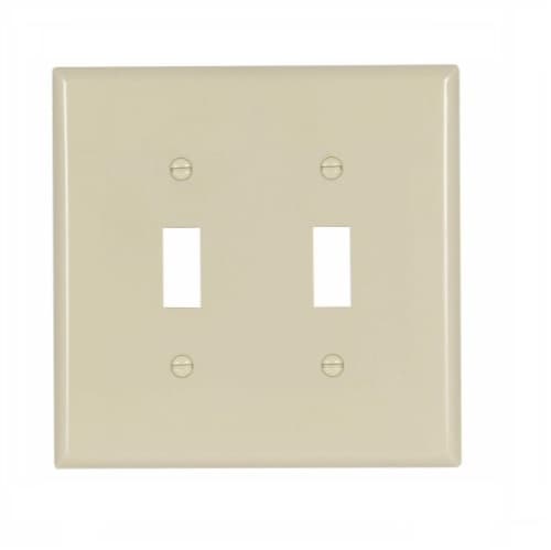 Eaton Wiring 2-Gang Mid-Switch Toggle Switch Wallplate, Ivory