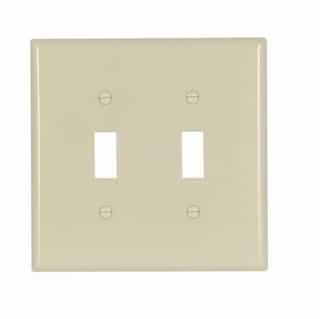 Eaton Wiring 2-Gang Mid-Switch Toggle Switch Wallplate, Ivory