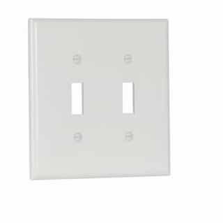 2-Gang Mid-Switch Toggle Switch Wallplate, White