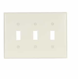 Eaton Wiring 3-Gang Mid-Size Toggle Switch Wallplate, Almond