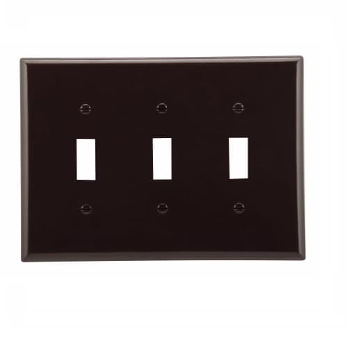 Eaton Wiring 3-Gang Mid-Size Toggle Switch Wallplate, Brown