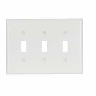 Eaton Wiring 3-Gang Mid-Size Toggle Switch Wallplate, White