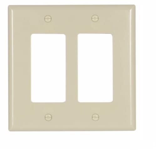 Eaton Wiring 2-Gang Mid-Size Decorator Wallplate, Ivory
