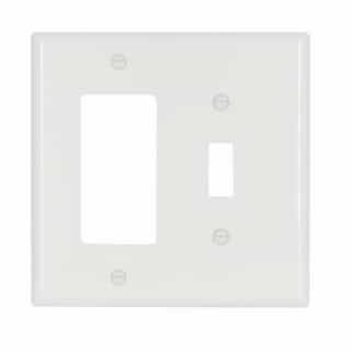 Eaton Wiring 2-Gang Toggle & Decorator Combination Wallplate, White
