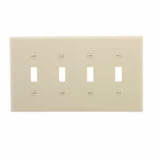Eaton Wiring 4-Gang Mid-Size Toggle Switch Wallplate, Almond