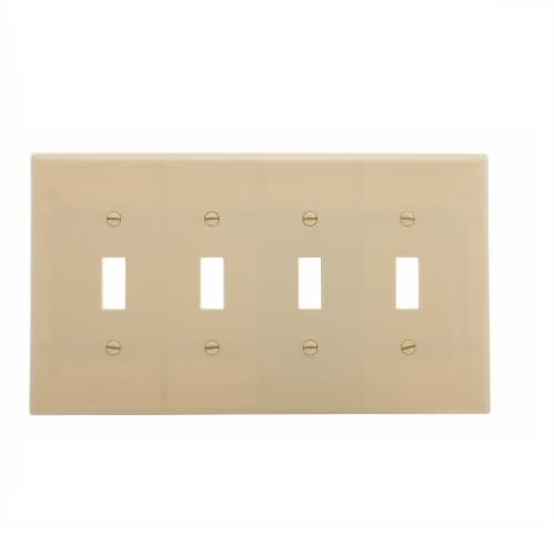 Eaton Wiring 4-Gang Mid-Size Toggle Switch Wallplate, Ivory