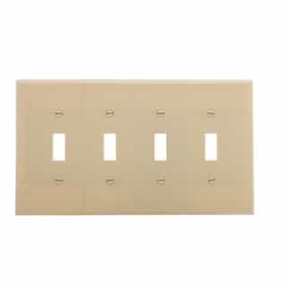 Eaton Wiring 4-Gang Mid-Size Toggle Switch Wallplate, Ivory