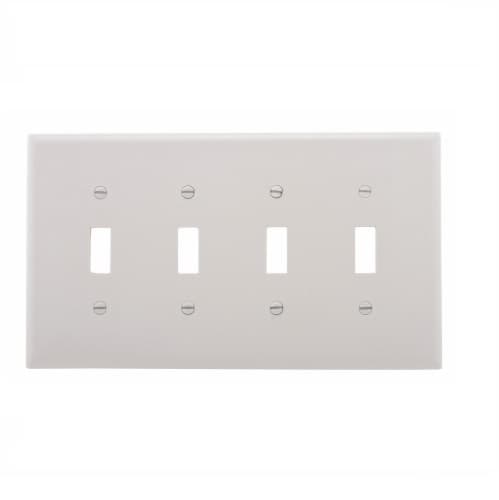 Eaton Wiring 4-Gang Mid-Size Toggle Switch Wallplate, White