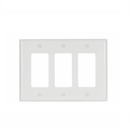 Eaton Wiring 3-Gang Mid-Size Decorator Wallplate, White