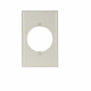 Eaton Wiring Single Gang Mid-Size Power Outlet Wallplate, Almond
