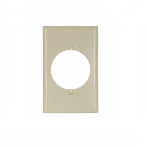 Eaton Wiring Single Gang Mid-Size Power Outlet Wallplate, Ivory