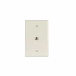 Mid-Size Wall plate w/ Single Coaxial Adapter, Type-F, 1-Gang, Almond
