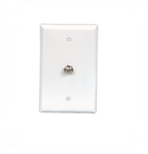 Eaton Wiring Flush Mount Wallplate w/ Single Coaxial Adapter, Type F, White