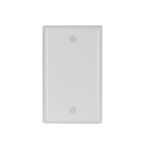 1-Gang Blank Wall Plate, Thermoset, White